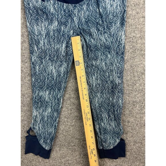 Prana Leggings Women's Medium Blue Geometric Josette Capri Crop Lattice Cutout - Picture 5 of 7